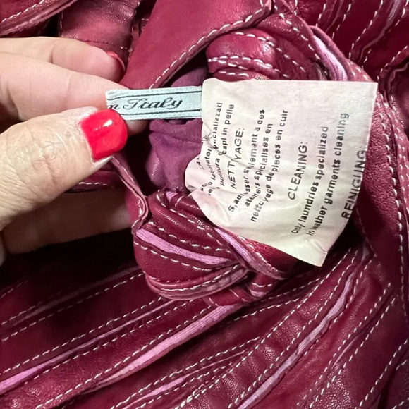 GIMOS Leather & Mesh Jacket Shirt RED RARE Vintage M Goodfellows Casino - Picture 5 of 9